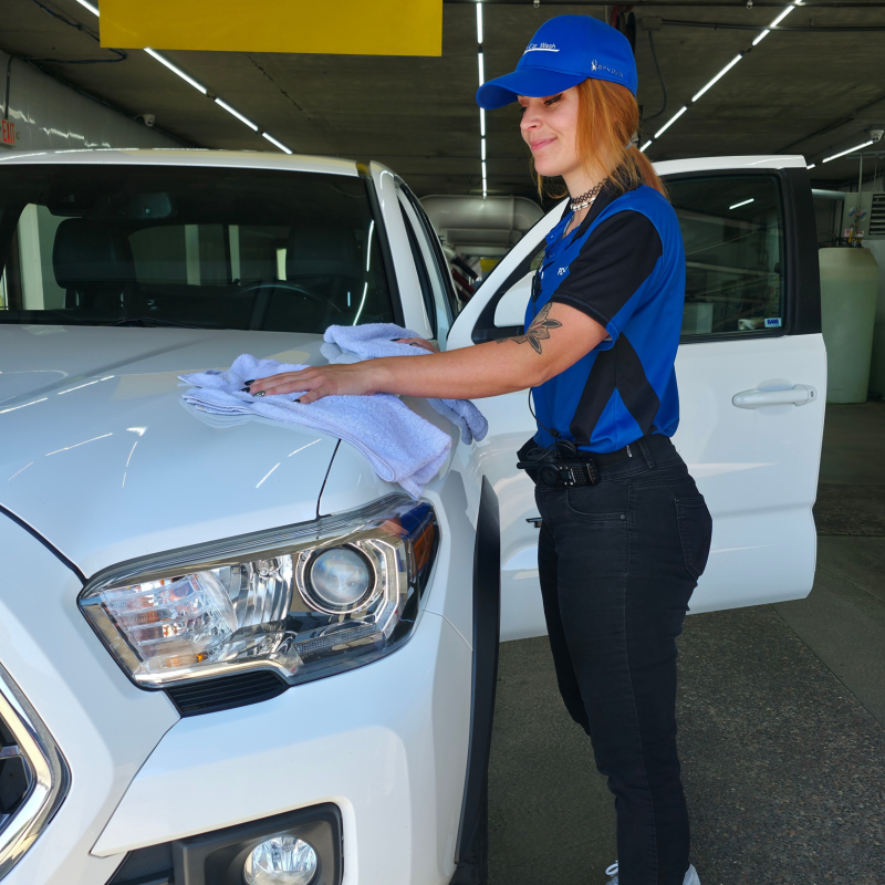 Car Dash being cleaned
